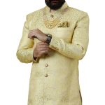 Stunning Yellow Banarasi Brocade Achkan | Father Son Combo | Perfect for Grooms | Jaipurio Collection